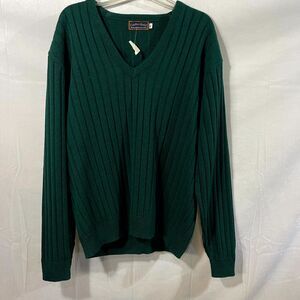 NWT Vintage Comfort Knits Green Vneck Sweater Made in USA Size L Womens
